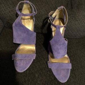 Suede Lavender designer open toe shoes